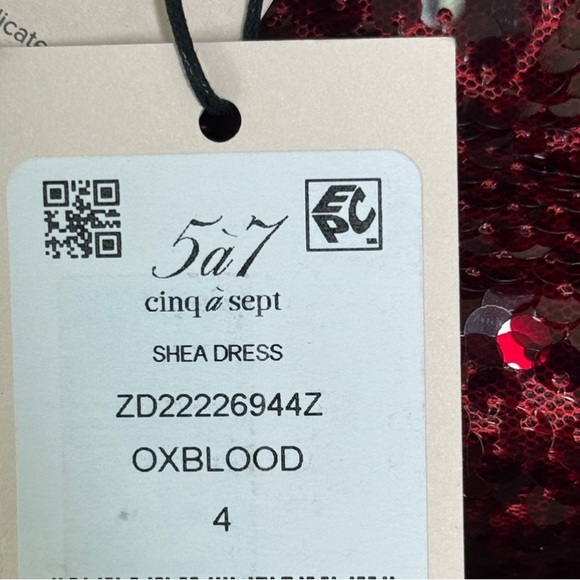 Cinq à Sept Shea Sequin Draped High-Low Gown - Oxblood, Size 4 - Picture 7 of 7